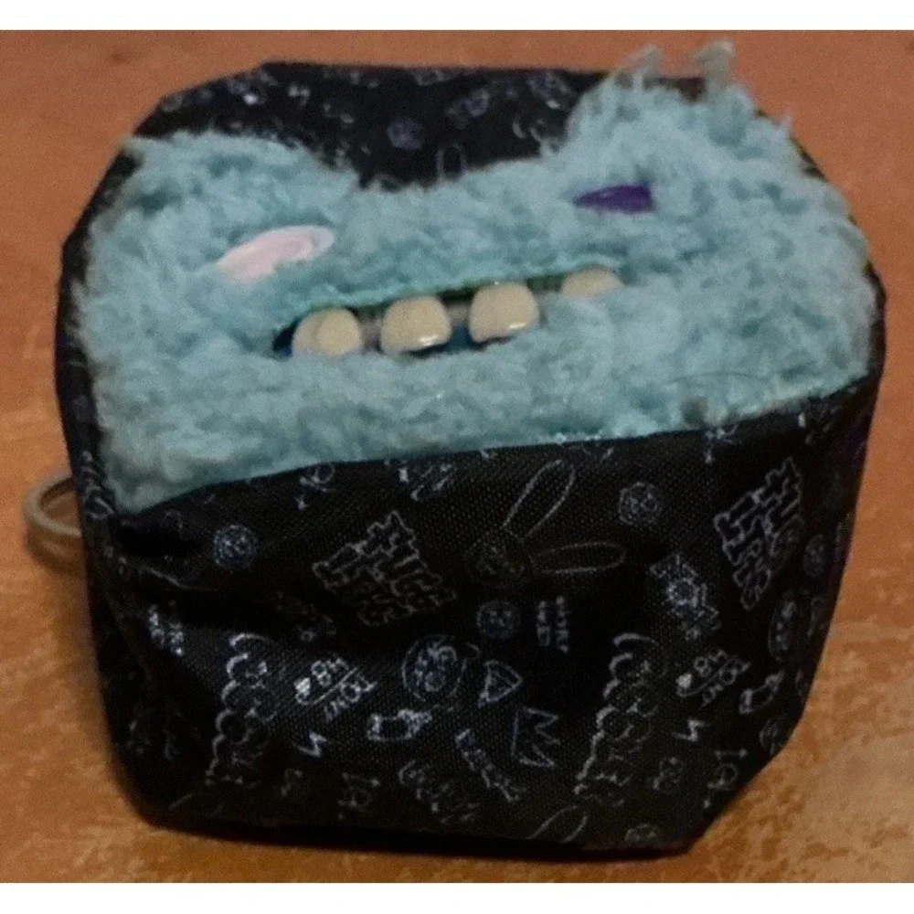 Fuggler Monster Mini Backpack Black Purple Blue with Handle & Zipper Closure
